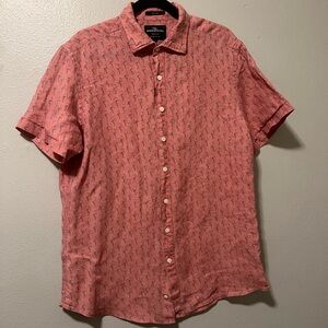 Rodd & Gunn Linen Pink Flamingo Button Down Shirt